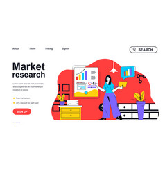 Market Research Concept For Landing Page Template