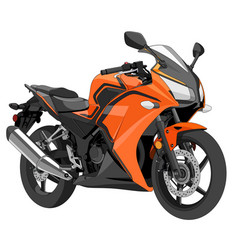 Of Motorcycle In Orange Color