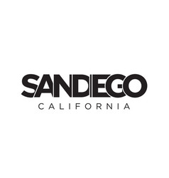 San Diego California Usa Typography Slogan Design