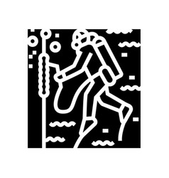 Underwater Welding Ship Glyph Icon