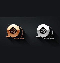 Gold And Silver Grandmother Icon Isolated On Black