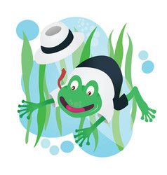 Happy Business Frog Mascot In Suit