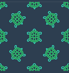 Line Turtle Icon Isolated Seamless Pattern