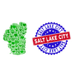 Bicolor Salt Lake City Textured Stamp