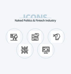 Naked Politics And Fintech Industry Line Icon