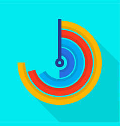 Semi Circle Diagram Icon Flat Style