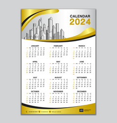 Wall Calendar 2024 Template Design