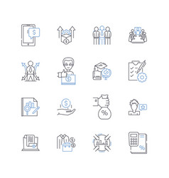 Financial Consulting Line Icons Collection