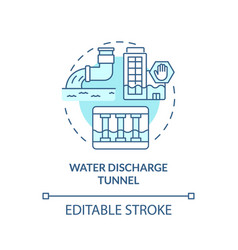 Water Discharge Tunnel Turquoise Concept Icon