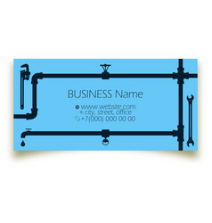 Water Pipes Plumbing Tools Business Card For