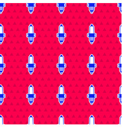 Blue Car Spark Plug Icon Isolated Seamless Pattern