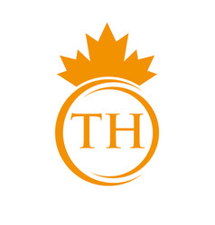 Letter Th Maple Leaf Logo Template Symbol