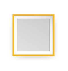 Photo Frame Square Mockup Realistic Yellow Empty