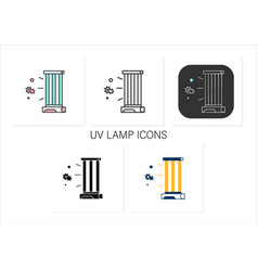 Uv Lamp Icons Set