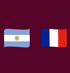 Argentina Vs France Flag Ribbon Symbol Football