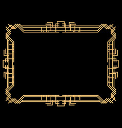 Art Deco Frame Vintage Linear Border Design