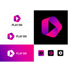 Play Logo Symbol On Consists Of Pink Ribbon