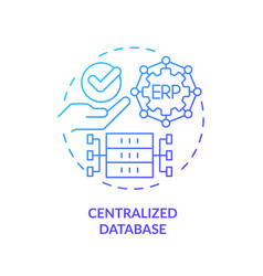 2d Gradient Centralized Database Line Icon Concept