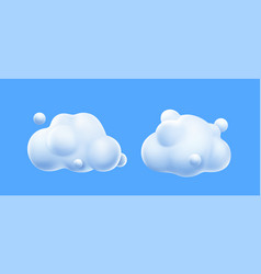 3d Render White Clouds Fluffy Spindrift Eddies