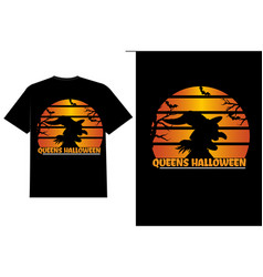 Queens Halloween T Shirt Design Retro Vintage