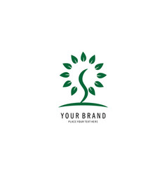 Organic farm seed green leaf logo Royalty Free Vector Image