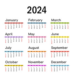 2024 Calendar Template Simple Minimal Design