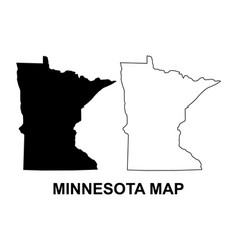 Set Of Minnesota Map United States Of America