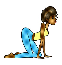 Comic Cartoon Sexy Woman On All Fours