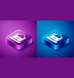 Isometric Network Cloud Connection Icon Isolated