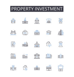 Property Investment Line Icons Collection Real