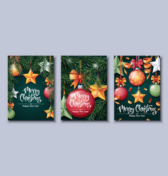 Set Of Christmas Cards Template Design Flyer