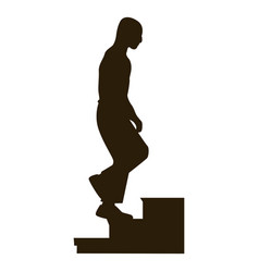 Man Climbing Three Step Stairs Silhouette