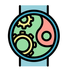 Mechanic Construction Hand Watch Icon Color