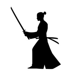 Silhouette Design Of Japanese Warrior Traning