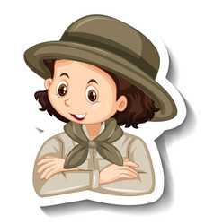 A Sticker Template With Portrait Girl