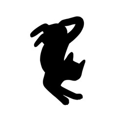 Lying Cat Black Silhouette Playful Cat Stencil