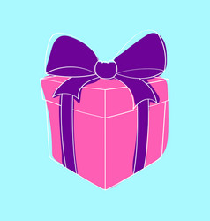 Pink Gift Box With Purple Bow