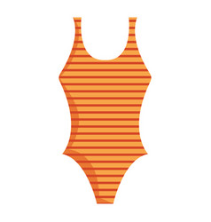 Retro Woman Swimwear In Cartoon Flat Style