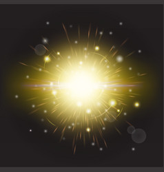 Yellow Shining Star On Dark Background