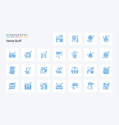 25 Home Stuff Blue Icon Pack