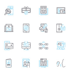 Affiliate Promo Linear Icons Set Referral