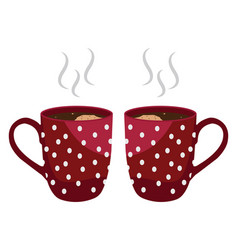 Red Coffee Cups On A White Background