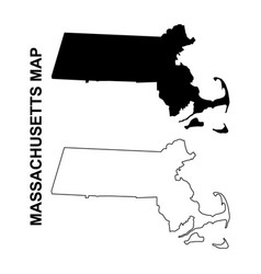 Set Of Massachusetts Map United States Of America