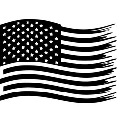 American Flag - Black And White Isolated Icon