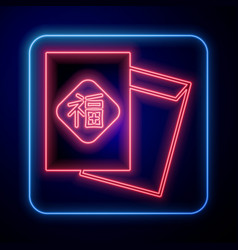 Glowing Neon Chinese New Year Icon Isolated