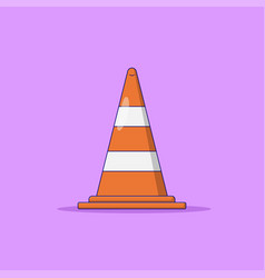 Traffic Cone Icon With Outline For Design Element