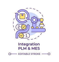 Integration Plm And Mes Multi Color Concept Icon