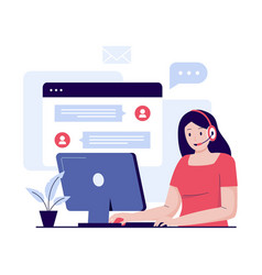 Online Customer Support Live Chat Concept