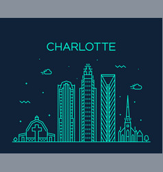 Charlotte City Skyline North Carolina Usa