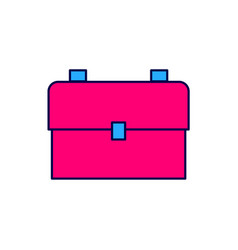 Filled Outline School Backpack Icon Isolated